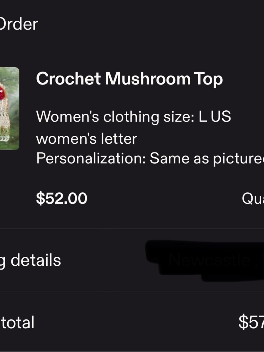 Women’s Handmade Cream Crochet Mushroom Crop Top - Picture 5 of 5